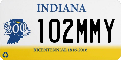 IN license plate 102MMY