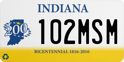 IN license plate 102MSM