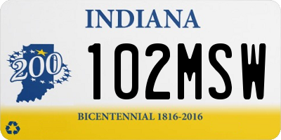IN license plate 102MSW