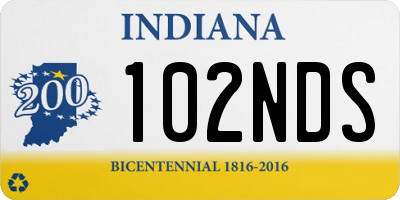 IN license plate 102NDS