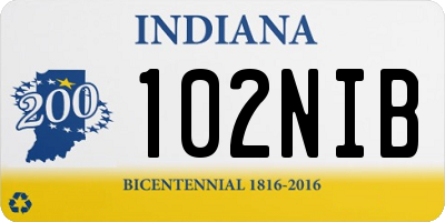 IN license plate 102NIB