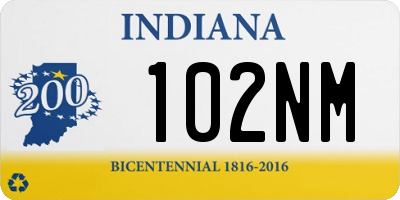 IN license plate 102NM