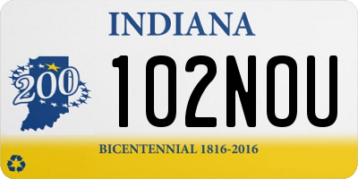 IN license plate 102NOU