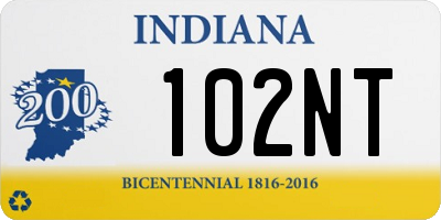 IN license plate 102NT