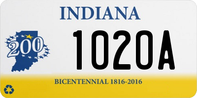 IN license plate 102OA