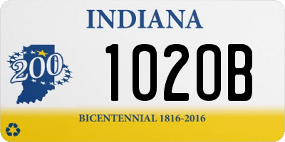 IN license plate 102OB