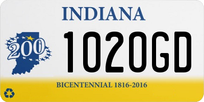 IN license plate 102OGD