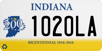 IN license plate 102OLA