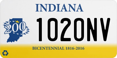 IN license plate 102ONV