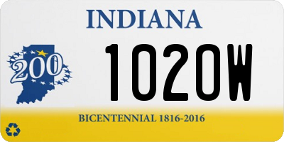 IN license plate 102OW