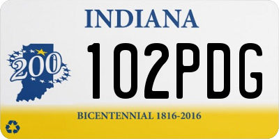 IN license plate 102PDG