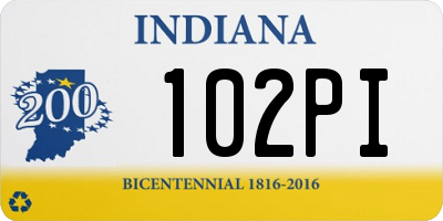 IN license plate 102PI
