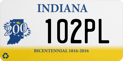 IN license plate 102PL