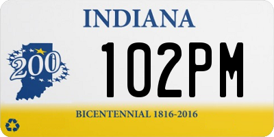 IN license plate 102PM