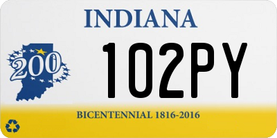 IN license plate 102PY