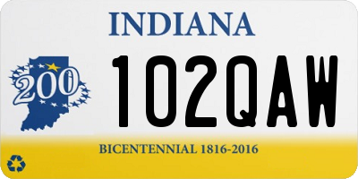 IN license plate 102QAW