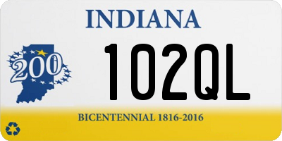 IN license plate 102QL