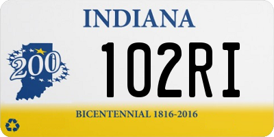 IN license plate 102RI