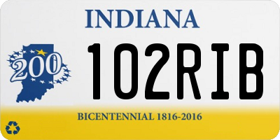 IN license plate 102RIB