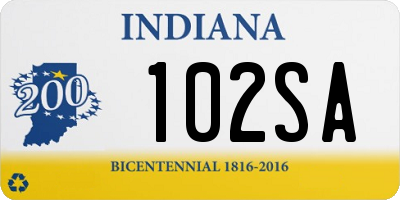 IN license plate 102SA