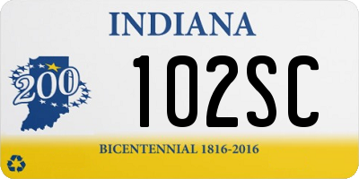 IN license plate 102SC