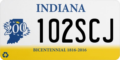 IN license plate 102SCJ