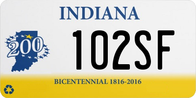 IN license plate 102SF