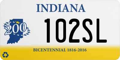 IN license plate 102SL