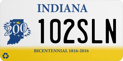 IN license plate 102SLN