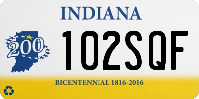 IN license plate 102SQF