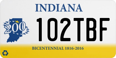 IN license plate 102TBF