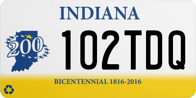 IN license plate 102TDQ