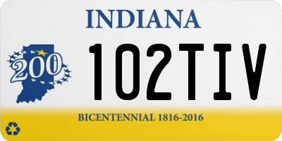 IN license plate 102TIV