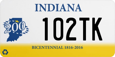 IN license plate 102TK