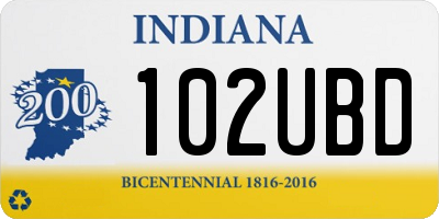 IN license plate 102UBD