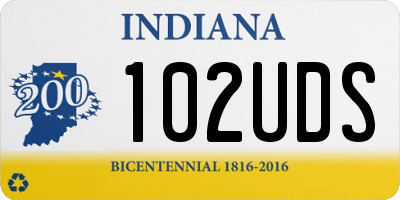 IN license plate 102UDS