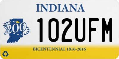 IN license plate 102UFM