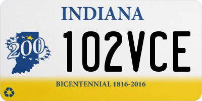 IN license plate 102VCE