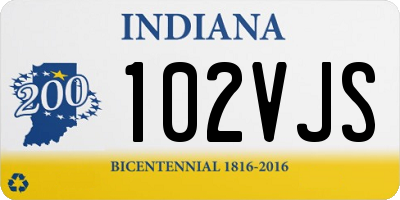 IN license plate 102VJS