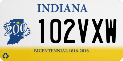IN license plate 102VXW