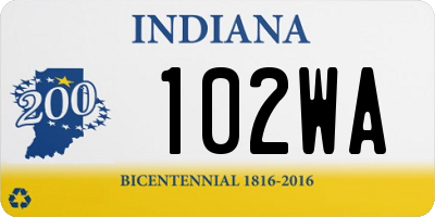 IN license plate 102WA