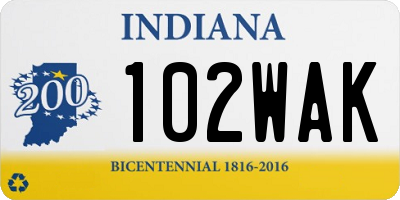 IN license plate 102WAK