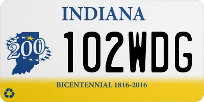 IN license plate 102WDG