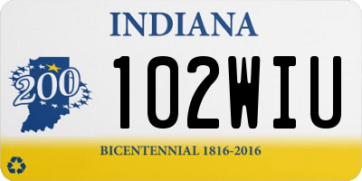 IN license plate 102WIU