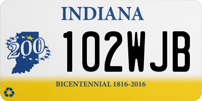 IN license plate 102WJB