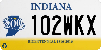 IN license plate 102WKX