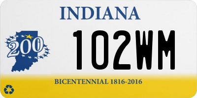 IN license plate 102WM