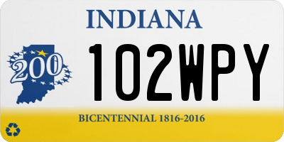 IN license plate 102WPY