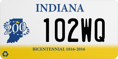 IN license plate 102WQ