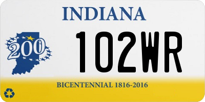 IN license plate 102WR